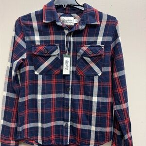 Alpine Design Navy and Red Plaid Shirt